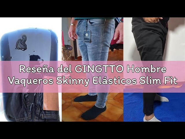 Vídeo relacionado con GINGTTO Vaqueros Hombre Skinny Fit Casual Ajustado Pantalón Vaquero Hombres Slim Fit Jeans Stretch Denim Jean for Men Azul 34W/30L