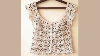 Easy, quick and economical crochet blouse. Crochet stitch. Crochet tank top.