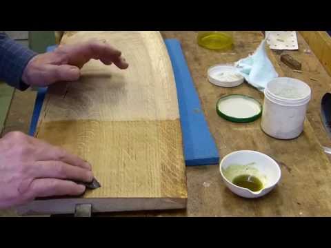 Sand and polish new oak wood with oil.