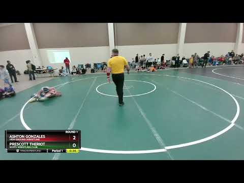 98 Lbs Round 1 - Ashton Gonzales, High Ground Wrestling Vs Prescott Theriot, Scots Wrestling Club