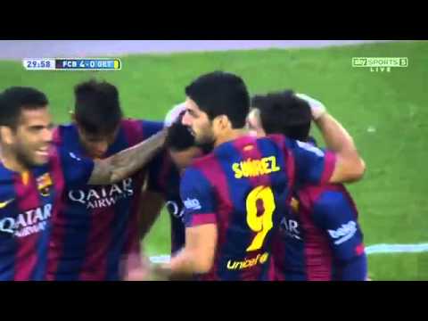 Barcelona vs Getafe 6 0 All Goals 28-04-2015 - English