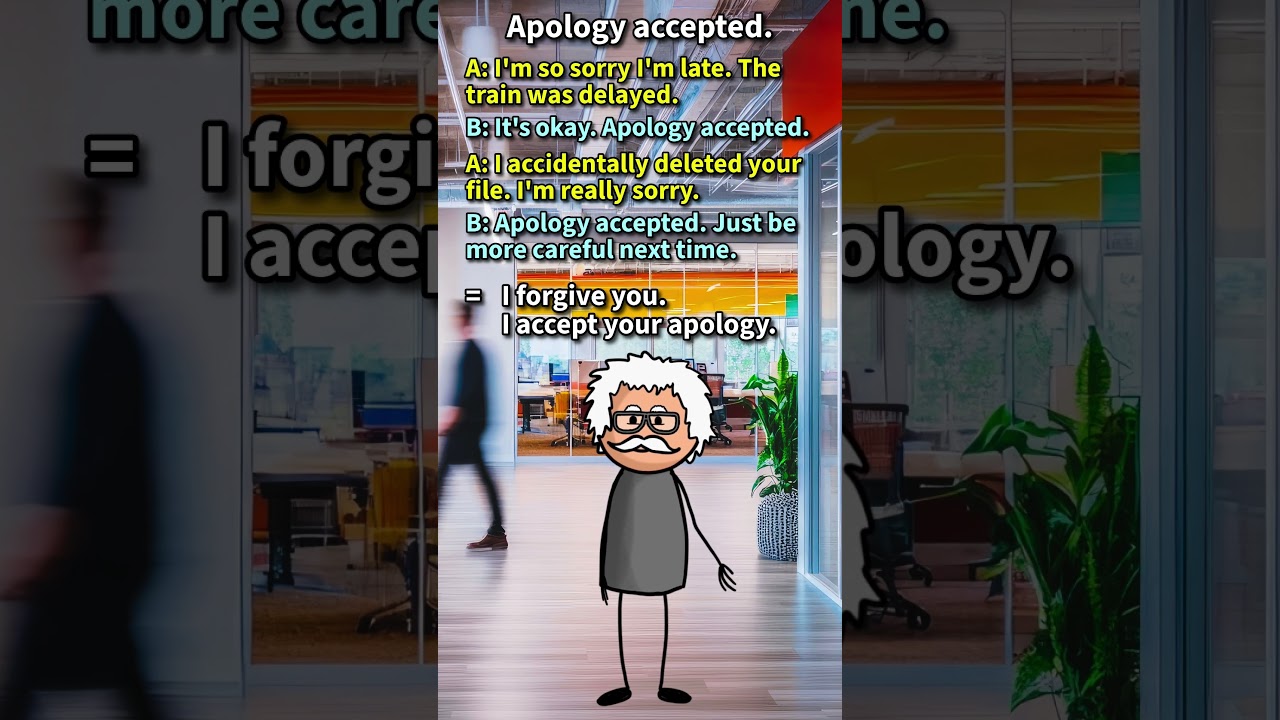 "Apology accepted.": What does it mean in English? [ ForB English Lesson ] #shorts