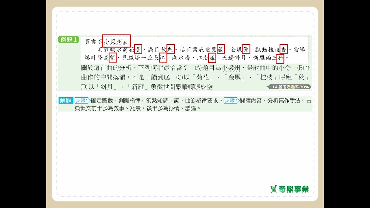 第7單元 文化常識(二) P.95 透視會考第1題