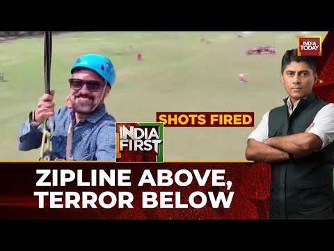 パハルガムでのテロ攻撃の新たなビデオが公開：銃声の中、ジップラインに乗る観光客を映した衝撃的なビデオ (New Video Of Pahalgam Terror Attack Surfaces: Shocking Video Shows Tourist On Zipline Amid Gunfire)