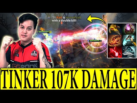 T1.Karl 107K DAMAGE ONE SHOT 2 KILLS WITH LASER BEAMS | TINKER vs MAGNUS | Dota 2 Pro Players Clips