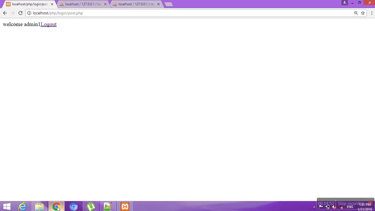 User data fetch display With Login, Logout , Session PHP Video Tutorial-119