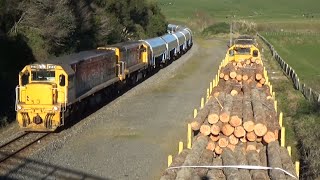 preview picture of video 'DC 4219 & DBR 1267 Add Log Wagons To Train 561'