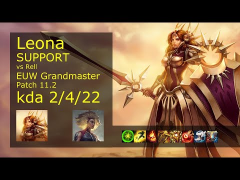 Leona Support vs Rell - EUW Grandmaster 2/4/22 Patch 11.2 Gameplay