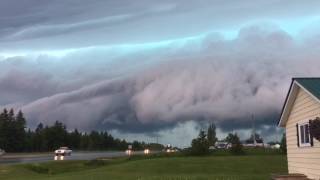 Storm clouds roll in near Mackinac Bridge