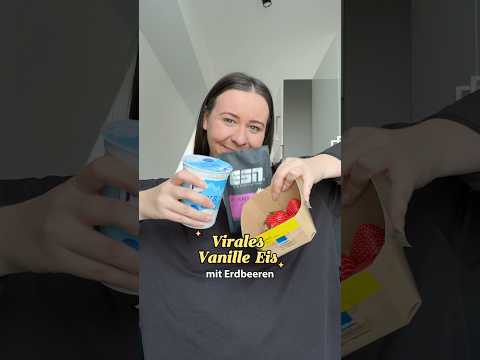 Ich habe das virale Eis nochmal mit weißer Schokolade & Erdbeeren getestet! 🍓