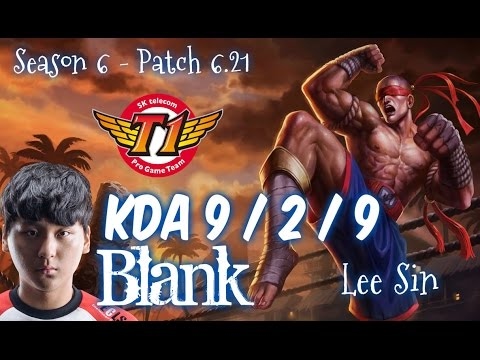 SKT T1 Blank LEE SIN vs KHA'ZIX Jungle - Patch 6.21 KR Ranked