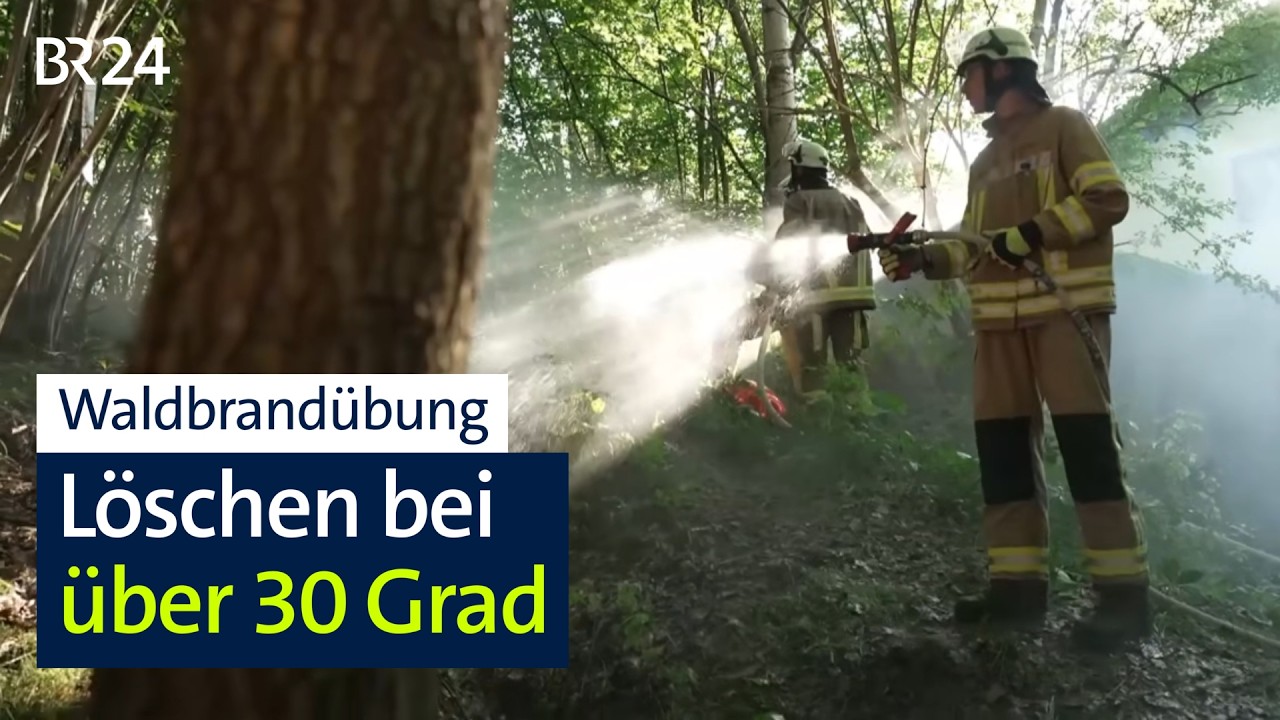 Übung "Roter Ahorn": Feuerwehren bekämpfen Waldbrand bei über 30 Grad | Abendschau | BR24