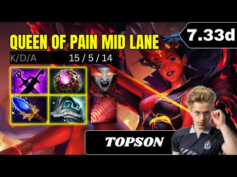 PATCH 7.33d - TOPSON Queen of Pain Mid Lane Gameplay - Dota 2 Full Match Gameplay