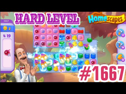 Homescapes Hard Level 1667 - Micro Gameplay