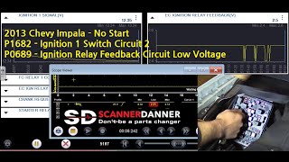 2013 Chevy Impala No Start - Ignition Relay Low Voltage Codes (P1682, P0689)