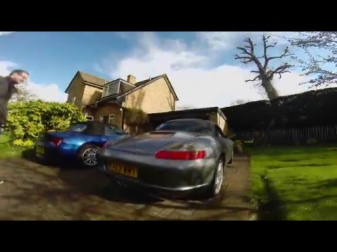 BMW Z4 vs Porsche Boxster 3.2S filmed using Feiju steady gimbal, and then it snowed!