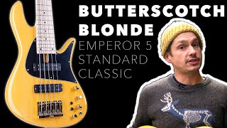Video thumbnail for *SOLD | Butterscotch Blonde Emperor 5 Standard Classic 🐝🦋 by Fodera Guitars