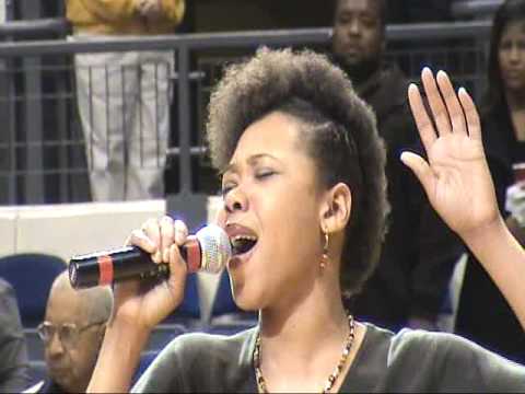 Jamela Bullock sings Both National Anthems at Freedom Classic January 18th  2009