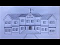 school scenery drawing | My School Drawing with pencil | Drawing for Competition