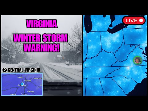 🔴 WINTER STORM WARNING - Virginia - Live Storm Chaser