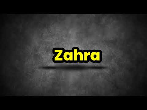 Zahra Pronunciation | How To Say Zahra