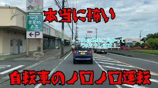 ゆっくり走る自転車にうp主キレる！？