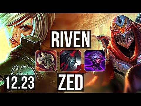 RIVEN vs ZED (MID) | 3.1M mastery, 800+ games, 13/4/12 | KR Diamond | 12.23