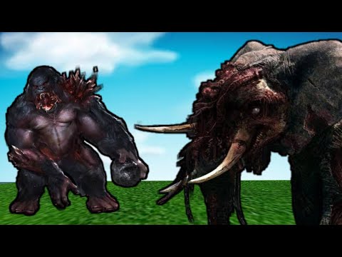 Monkey and Elephant Animal Revolt Battle Simulator | monkey king vs 5 busted elephants