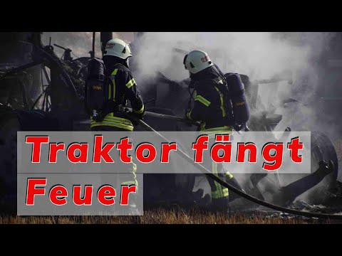 Traktorbrand nahe Nußloch: Feuerwehr bringt Flammen schnell unter Kontrolle