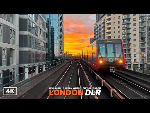 Sunset DLR Ride 🌇 | Front-Seat Journey from Lewisham to Bank | London in Golden Hour Light