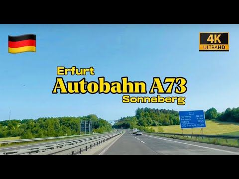 Scenic Drive on Autobahn A73 | Erfurt to Sonneberg 🇩🇪 | [4K] UHD