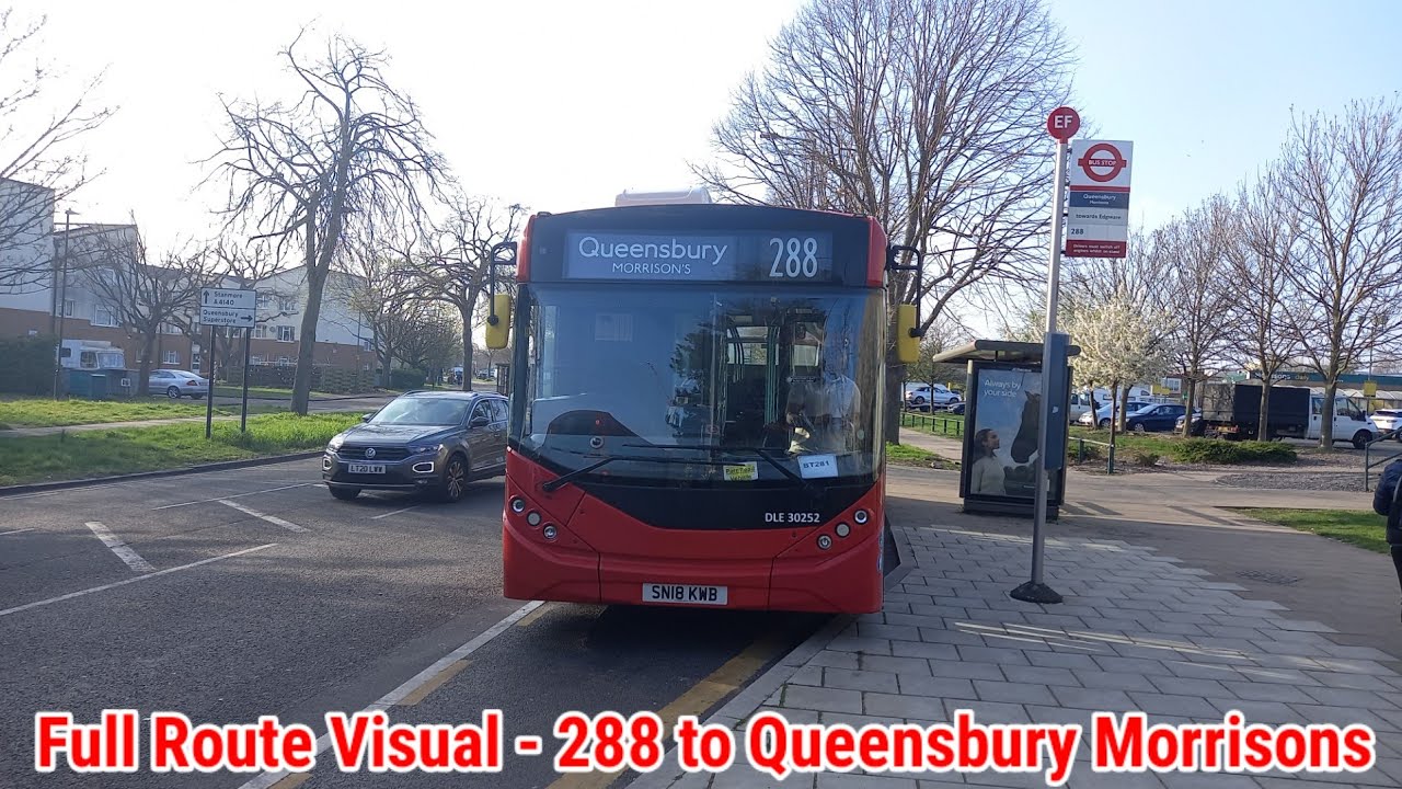 Full Route Visual | TFL Route 288 - Broadfields Estate to Queensbury Morrisons | (DLE30252) SN18KWB