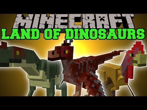PopularMMOs - Minecraft: LAND OF THE DINOSAURS (NEW DIMENSION WITH TONS OF DINOSAURS!) Mod Showcase