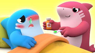 BABY SHARK is SICK but he doesn’t want to take his medicine! - Healthy Habits Song for Kids