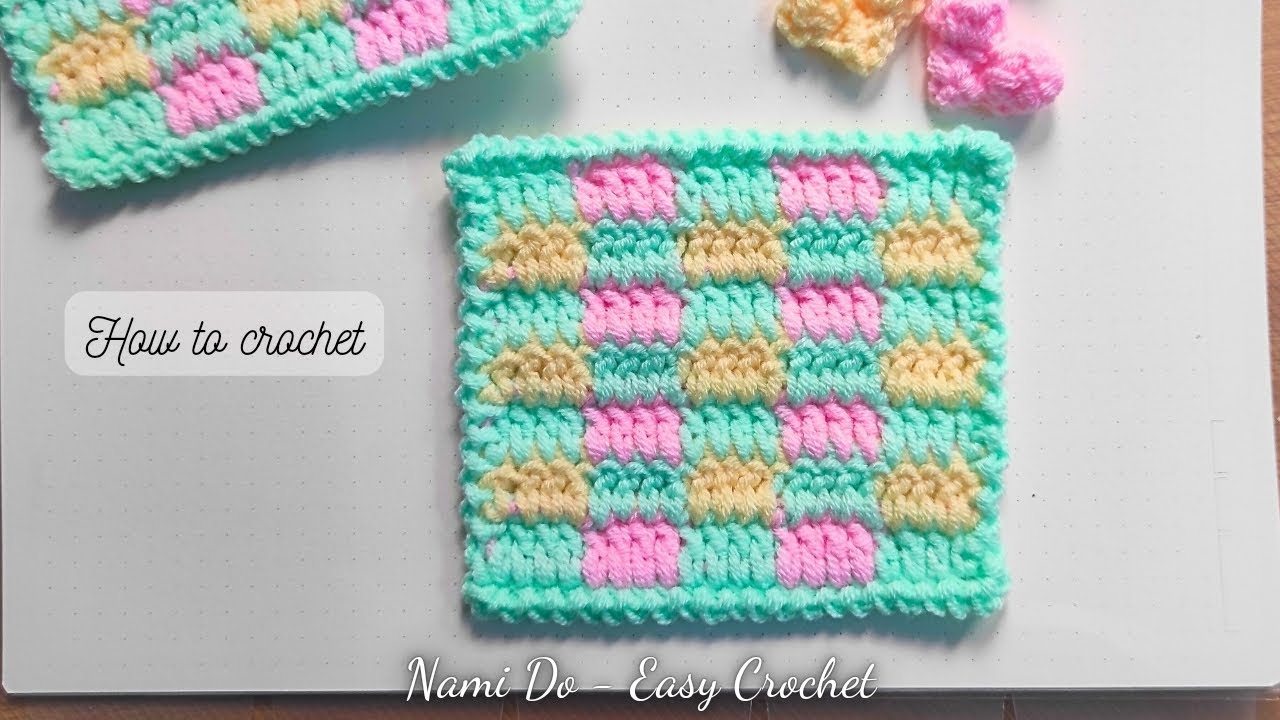 Easy Crochet Tutorial _ Crochet multicolor pattern #crochet #howtocrochet