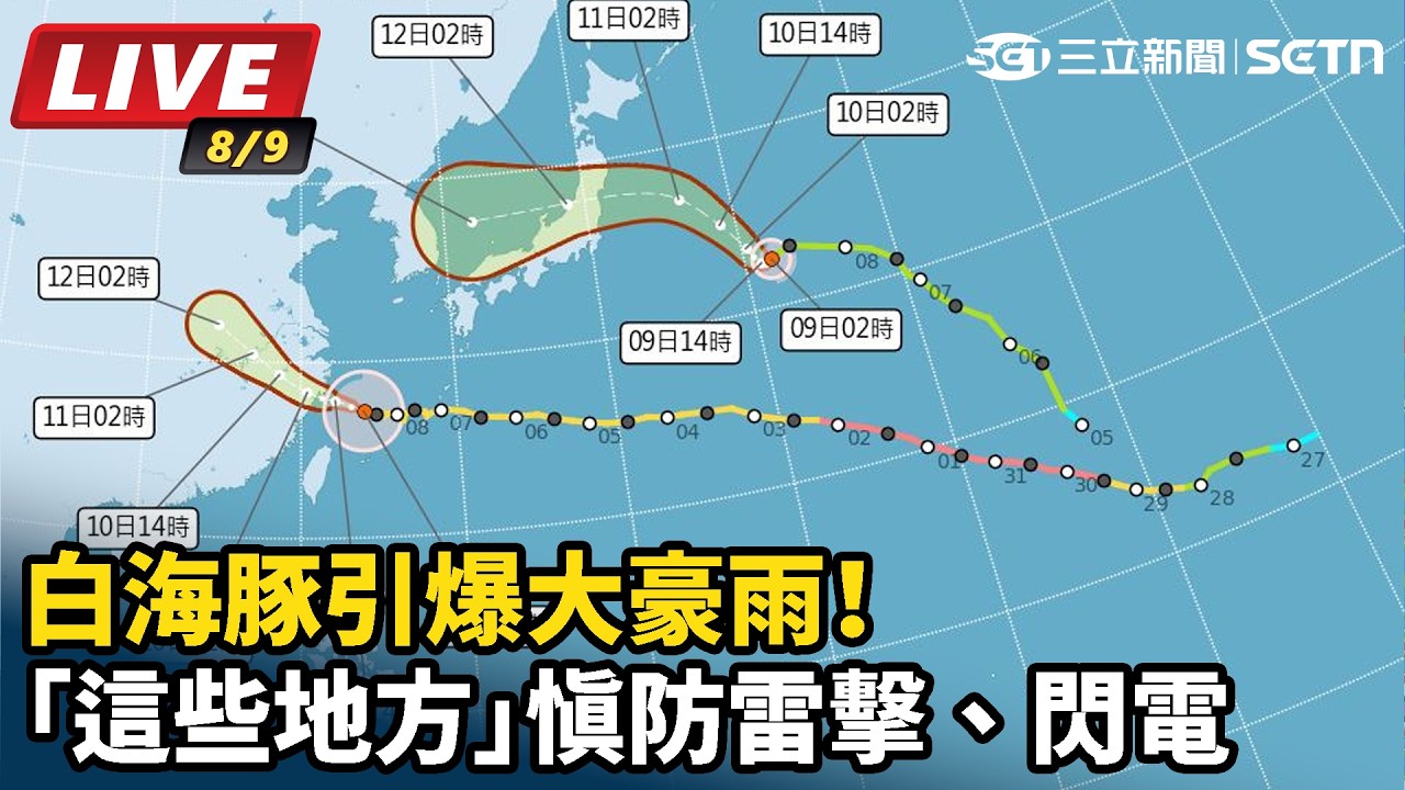 【#直播中LIVE】白海豚引爆大豪雨！「這些地方」慎防雷擊、閃電