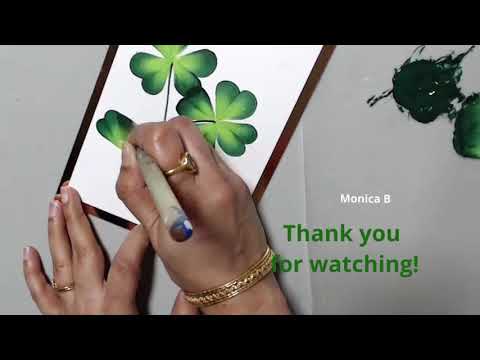 Happy St. Patricks day! How to paint a clover leaf in One stroke Style