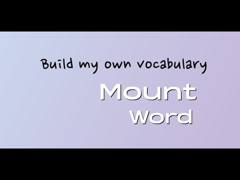 Vocabulary builder Mount Word video thumbnail
