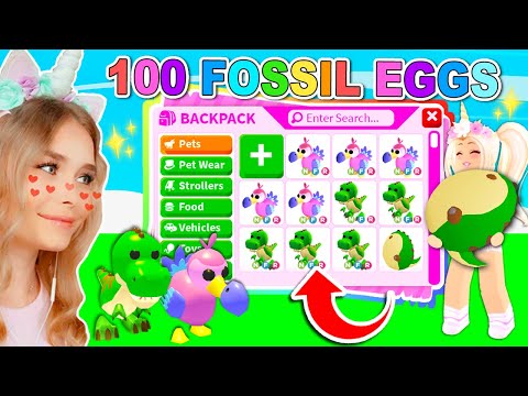 Opening 100 FOSSIL EGGS To Get *LEGENDARY* DINOSAURS In Adopt Me! (Roblox)