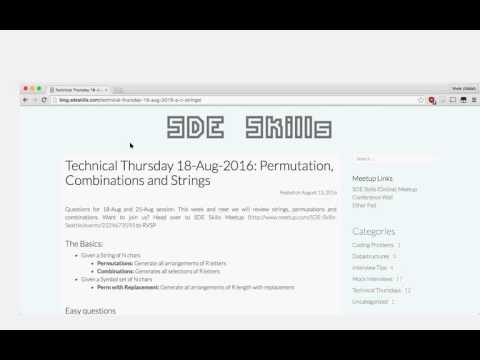 Weekly Technical Thursday Session (2016-08-25)