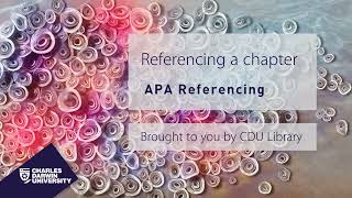 APA Referencing: Chapter in an edited book