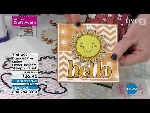 Diamond Press Spring Embellishments, Stamp and Die Set