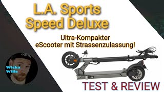L.A. Sports Speed Deluxe, ultra kompakter eScooter mit Strassenzulassung, ABE, 20 kmh, Test & Review