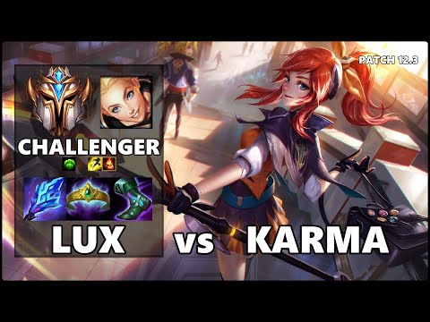 SEASON 12 CHALLENGER Support Gameplay - LUX vs KARMA Patch 12.3