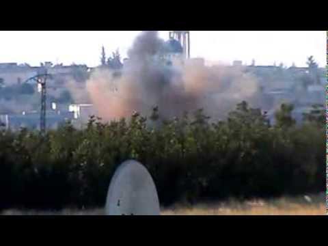 آثار استهداف حاجز المغير في ريف حماة بقذائف الهاون من قبل كتائب حماة السنة