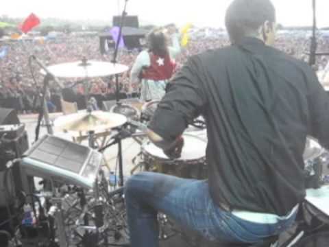 Drum Cam at Glastonbury 2008 with Kevin Stevens of Neon Neon