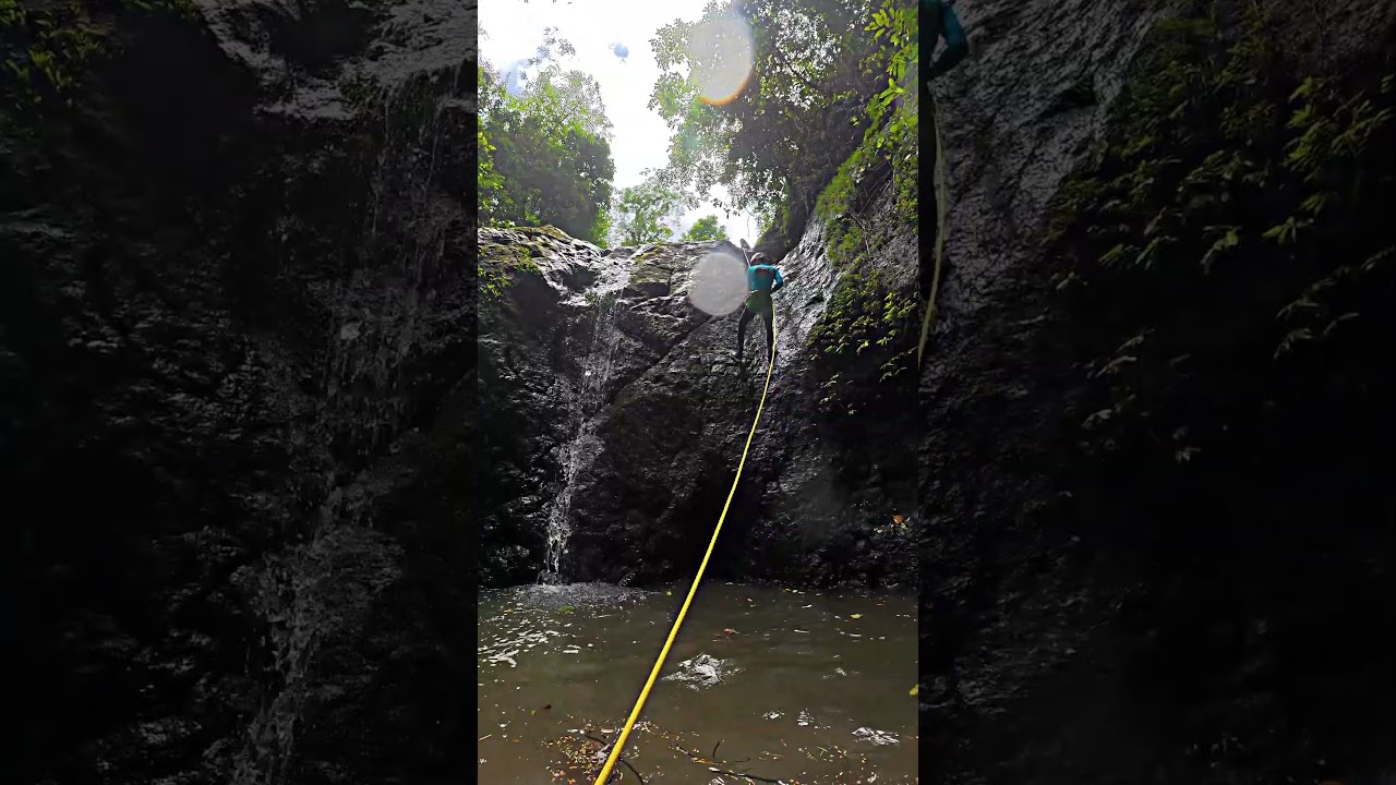 Asri Challenge Flow canyoning video — waterfall rappelling and jumps in North Bali