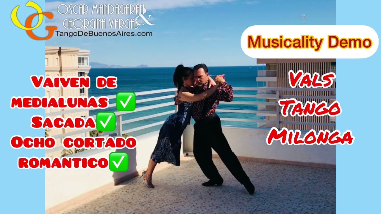 Musicality #Vals #Tango #Milonga Medialuna Sacada Ocho cortado romántico Georgina & Oscar Mandagaran