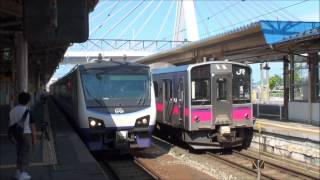 臨時快速「リゾ-トしらかみ」4号 HB-E300系 青森駅発車メロディ- 秋田駅行き