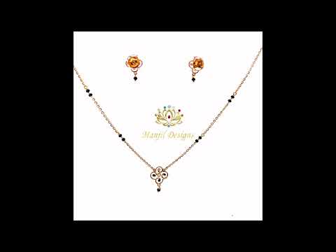 22 KT GOLD BLACK BEADS NECKLACE SET